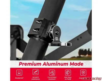 Kemimoto UTV Pro- Flag Mount Whip Light Adjustable Whip Mounting Bracket - B0111-10601BK