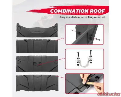 Kemimoto Combination Hard Roof Top Can-Am Maverick X3 Max - B0112-00702BK