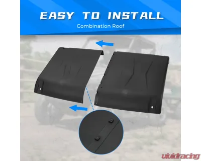 Kemimoto Plastic Hard Roof Top Polaris Ranger Mid Size 570 / 500 / EV / ETX 1000 2015-2022 - B0112-03501BK