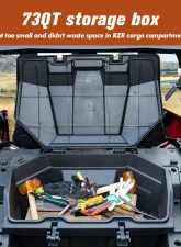 Kemimoto Cargo Box / 73 QT Rear Storage Bed Box Polaris RZR PRO XP/4 2020-2023                                     - B0113-05401BK - Image 2