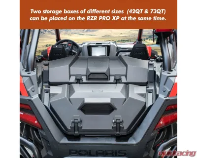 Kemimoto Cargo Box / 73 QT Rear Storage Bed Box Polaris RZR PRO XP/4 2020-2023 - B0113-05401BK