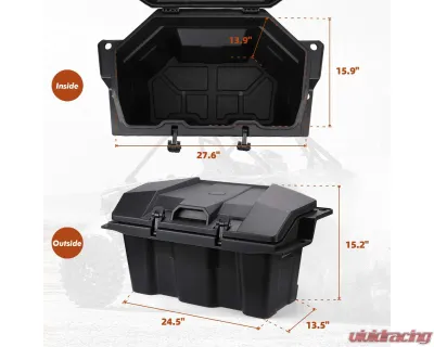 Kemimoto Cargo Box / 73 QT Rear Storage Bed Box Polaris RZR PRO XP/4 2020-2023 - B0113-05401BK