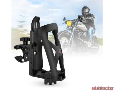 Kemimoto Upgraded Drink Bike Water Bottle Holder Speaker Mount w/ 0.6"-1.75" Metal Clamp - B0113-06702BK