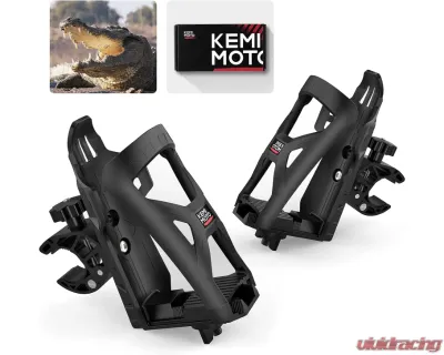 Kemimoto Upgraded Drink Bike Water Bottle Holder Speaker Mount w/ 0.6"-1.75" Metal Clamp - B0113-06702BK