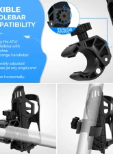 Kemimoto Upgraded Drink Bike Water Bottle Holder Speaker Mount w/ 0.6"-1.75" Metal Clamp                                     - B0113-06702BK - Image 3