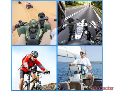 Kemimoto Upgraded Drink Bike Water Bottle Holder Speaker Mount w/ 0.6"-1.75" Metal Clamp - B0113-06702BK