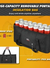 Kemimoto UTV Storage Cargo Bag w/ Soft Insulated Bag Poalris RZR 1000 XP Turbo | RZR PRO XP 2018-2023                                     - B0113-10201BK - Image 2