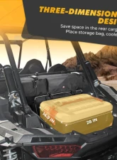 Kemimoto Upgraded 1680D High Rear Cargo Bag w/ Two Pockets | Waterproof Zipper RZR                                     - B0113-10401BK - Image 3