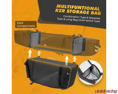Kemimoto Upgraded 1680D High Rear Cargo Bag w/ Two Pockets | Waterproof Zipper RZR - B0113-10401BK