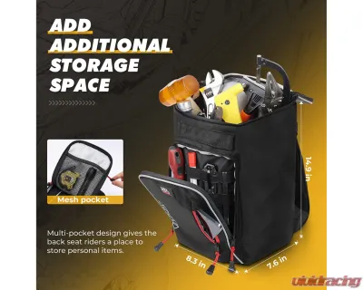 Kemimoto Updated Storage | Cargo Bag w/ Two Hydration Backpacks Polaris RZR PRO XP / 4 2020-2023 - B0113-10501BK