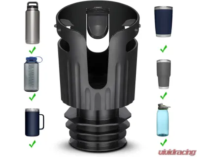 Kemimoto Large Car Cup Holder Adapter 8-40oz Bottles Universal - B0113-10601BK