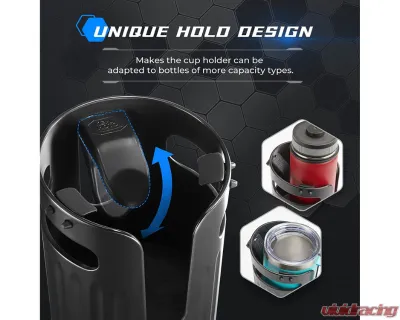 Kemimoto Large Car Cup Holder Adapter 8-40oz Bottles Universal - B0113-10601BK