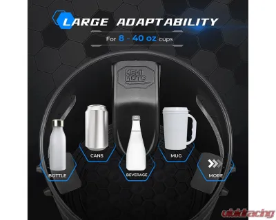 Kemimoto Large Car Cup Holder Adapter 8-40oz Bottles Universal - B0113-10601BK