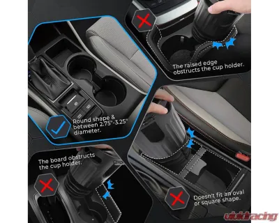 Kemimoto Large Car Cup Holder Adapter 8-40oz Bottles Universal - B0113-10601BK