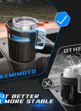 Kemimoto Large Car Cup Holder Adapter 8-40oz Bottles Universal                                     - B0113-10601BK - Image 8