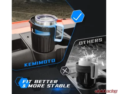 Kemimoto Large Car Cup Holder Adapter 8-40oz Bottles Universal - B0113-10601BK