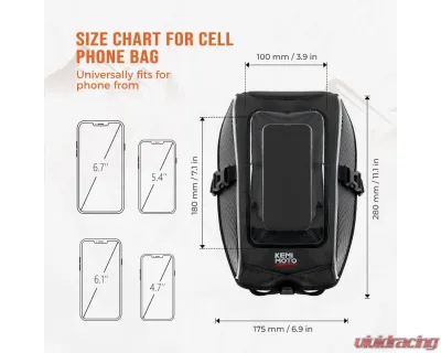 Kemimoto Tank Bag Cam-Am Ryker 600 900 Sport Rally - B0113-10701BK