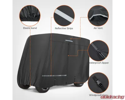Kemimoto Golf Cart Cover 2 Passenger | 4 Passenger EZGO / Club Car / Drive / ICON - B0115-01001BK