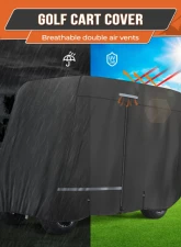 Kemimoto Golf Cart Cover 2 Passenger | 4 Passenger EZGO / Club Car / Drive / ICON                                     - B0115-01001BK - Image 6