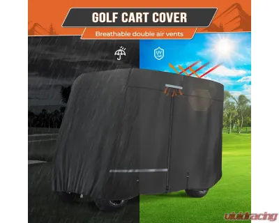 Kemimoto Golf Cart Cover 2 Passenger | 4 Passenger EZGO / Club Car / Drive / ICON - B0115-01001BK