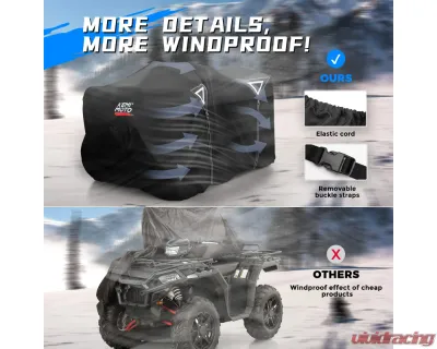 Kemimoto ATV Cover w/ Windproof Straps - B0115-01101BK