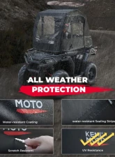 Kemimoto ATV Cab Enclosure Full Vision Heavy Duty Winter Cabin Cover                                     - B0115-01301BK - Image 2
