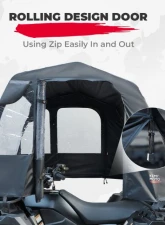 Kemimoto ATV Cab Enclosure Full Vision Heavy Duty Winter Cabin Cover                                     - B0115-01301BK - Image 5