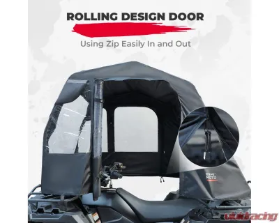 Kemimoto ATV Cab Enclosure Full Vision Heavy Duty Winter Cabin Cover - B0115-01301BK