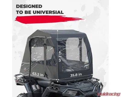 Kemimoto ATV Cab Enclosure Full Vision Heavy Duty Winter Cabin Cover - B0115-01301BK
