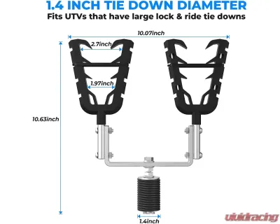 Kemimoto Tool Mounts Tie Down Anchor Polaris Ranger - B0116-00401BK