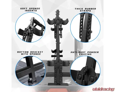 Kemimoto UTV Sporting Clays Shotgun Holders / Universal 4 Gun Bed Rack - B0116-00501BK