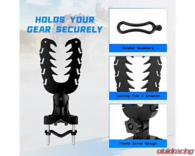 Kemimoto ATV U-Shaped Holder | Mount w/ Rubber StrapsHunting - B0116-00701BK