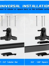 Kemimoto ATV U-Shaped Holder | Mount w/ Rubber StrapsHunting                                     - B0116-00701BK - Image 4