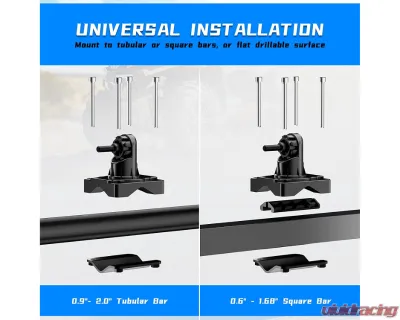 Kemimoto ATV U-Shaped Holder | Mount w/ Rubber StrapsHunting - B0116-00701BK