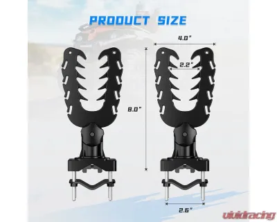 Kemimoto ATV U-Shaped Holder | Mount w/ Rubber StrapsHunting - B0116-00701BK