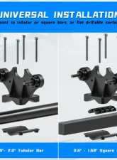 Kemimoto UTV | ATV U-Bracket Mount Grip                                     - B0116-00801BK - Image 4