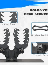 Kemimoto Shotgun Holder Rack Under Seat UTV Mount Bow Rack Tool Grips w/ Rubber Straps Polaris Ranger                                     - B0116-00901BK - Image 3