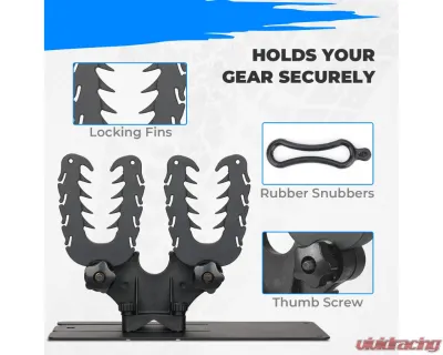 Kemimoto Shotgun Holder Rack Under Seat UTV Mount Bow Rack Tool Grips w/ Rubber Straps Polaris Ranger - B0116-00901BK