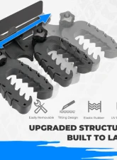 Kemimoto Shotgun Holder Rack Under Seat UTV Mount Bow Rack Tool Grips w/ Rubber Straps Polaris Ranger                                     - B0116-00901BK - Image 4