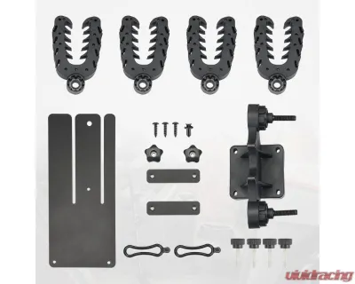 Kemimoto Shotgun Holder Rack Under Seat UTV Mount Bow Rack Tool Grips w/ Rubber Straps Polaris Ranger - B0116-00901BK