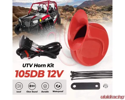Kemimoto UTV Horn Kit w/ Rocker Switch 12V Polaris RZR Ranger / PRO XP | Can Am 2013-2023 - B0117-00202BK