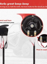 Kemimoto UTV Horn Kit w/ Rocker Switch 12V Polaris RZR Ranger / PRO XP | Can Am 2013-2023                                     - B0117-00202BK - Image 6
