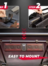 Kemimoto UTV Sound Bar RGB 26'' Bluetooth Multicolor Lights 500W Amplifier 1.75''-2'' Roll Bar                                     - B0117-01801BK - Image 7