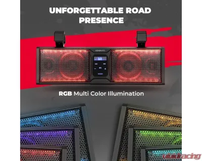 Kemimoto UTV Sound Bar / IP65 Waterproof Dustproof Bluetooth Connectivity 16" ATV SoundBar - B0117-01901BK