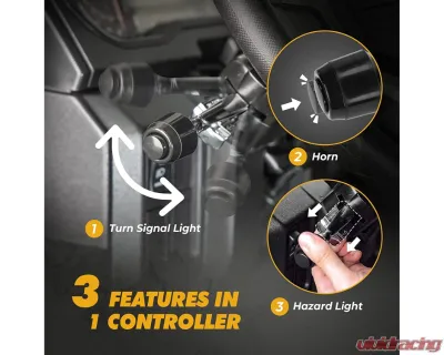 Kemimoto Turn Signal Kit w/ Column Turn Switch | 105D Horn Polaris / Can-Am / Pioneer / Talon - B0401-00602BK