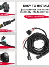 Kemimoto ATV UTV Fan Override Switch Kit w/ Relay LED Rocker Switch                                     - B0401-01401BK - Image 3