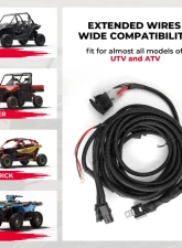 Kemimoto ATV UTV Fan Override Switch Kit w/ Relay LED Rocker Switch                                     - B0401-01401BK - Image 4