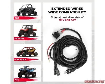 Kemimoto ATV UTV Fan Override Switch Kit w/ Relay LED Rocker Switch - B0401-01401BK