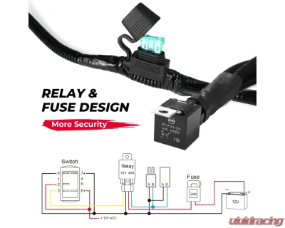 Kemimoto ATV UTV Fan Override Switch Kit w/ Relay LED Rocker Switch - B0401-01401BK