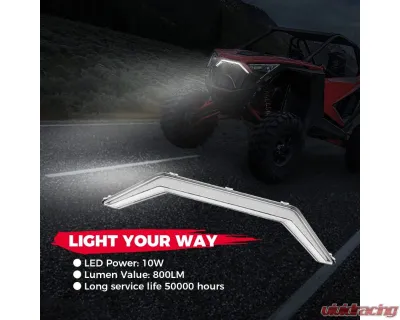 Kemimoto Turn Signal LED Center Grill Fang Light Polaris RZR PRO XP - B0801-00303CL